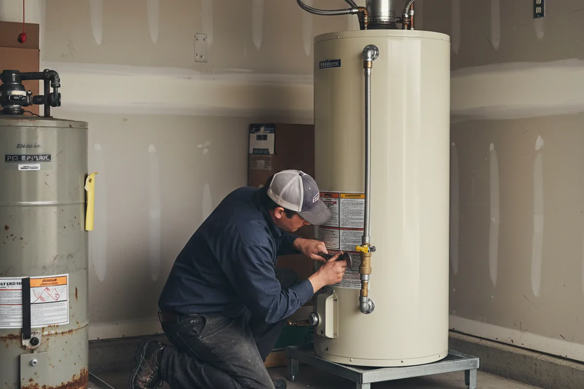 Water heater and shutoff valve replacement in Boston